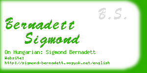 bernadett sigmond business card